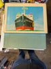 1966 Hess Voyager ship with The Box and display case. Original packing paper included. - Aj Collectibles & More