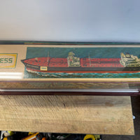 1966 Hess Voyager ship with The Box and display case. Original packing paper included.