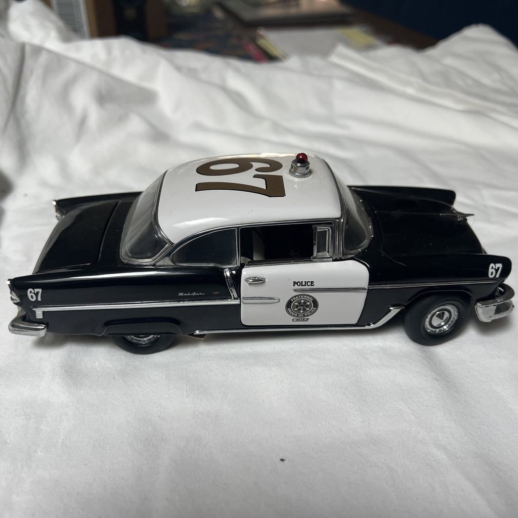 Franklin Mint 1955 Chevrolet Bel Air Police Chief Car 1/24 Diecast Replica