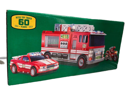 2024 Hess Fire Truck with Car and Motorcycle 60th Anniversary