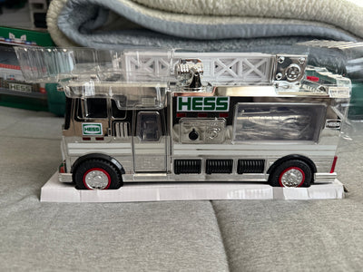 2024 Hess “Chrome” fire truck with car and motorcycle 60th anniversary “Very Rare”