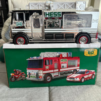 2024 Hess “Chrome” fire truck with car and motorcycle 60th anniversary “Very Rare”