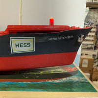 1966 Hess Voyager ship with The Box and display case. Original packing paper included.