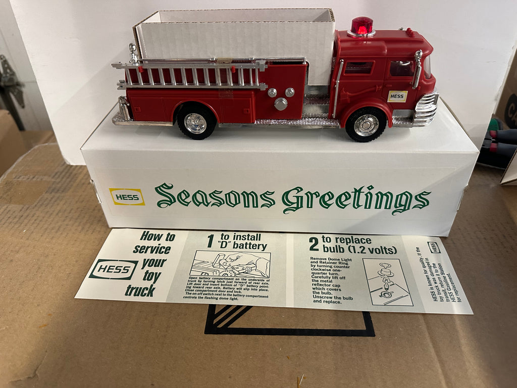 1970 Hess Fire Truck Reproduction Season greeting box Lot 1 Aj Collectibles More