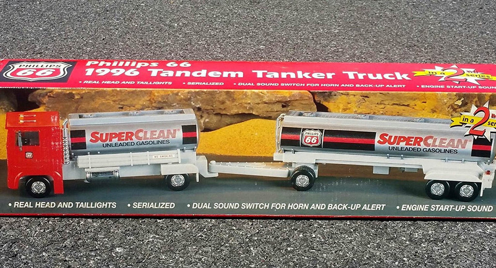 1996 PHILLIPS 66 SUPERCLEAN GAS TANDEM DOUBLE TANKER TRUCK #2 - New in Box - Aj Collectibles & More