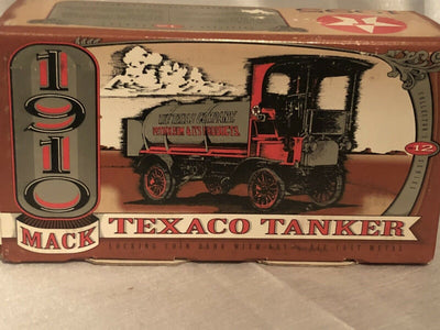 NIB 1995 ERTL F122 TEXACO TANKER 1910 MACK DIE CAST COIN PIGGY BANK WITH KEY - Aj Collectibles & More