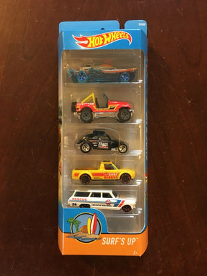 2017 Hot Wheels 5 Car Gift Pack - SURF’S UP - Ships In A Box - MIMP - Aj Collectibles & More