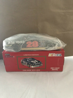 Racing Champions Nascar 1:24 Scale Die Cast Coin Bank with Lock #28 Limited Ed.. Condition is New. - Aj Collectibles & More