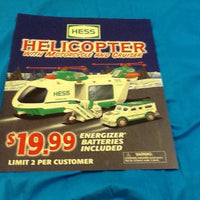 2001 Hess Truck pump sign - Aj Collectibles & More