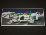 2001 Hess Helicopter with Motorcycle and Cruiser - Aj Collectibles & More