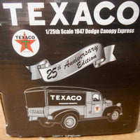 Texaco 1947 Dodge Canopy Express 25th Anniversary Edition Ertl 1/25th 2008 NOS - Aj Collectibles & More