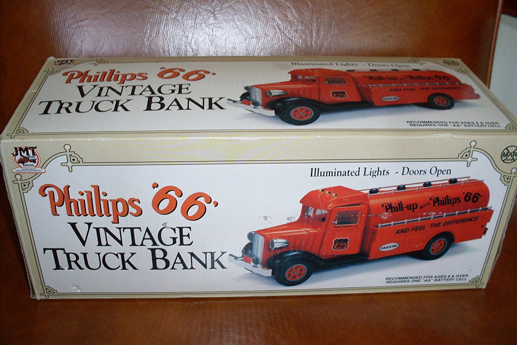 Phillips '66' Vintage Truck Bank (1993) Illuminated Lights-Doors Open - Aj Collectibles & More