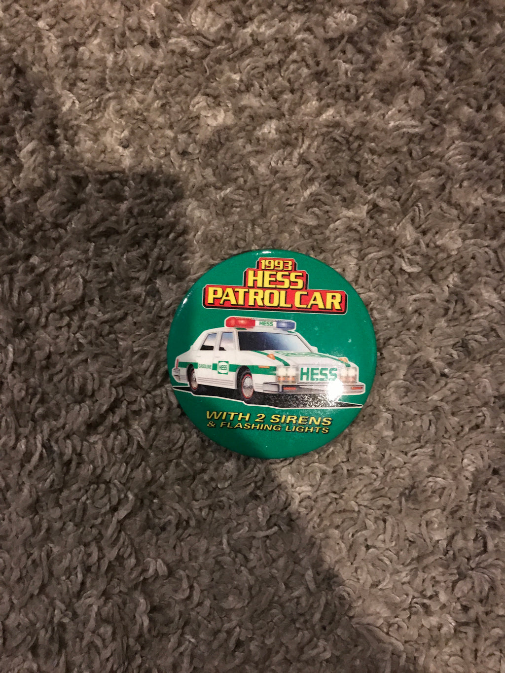 Hess Toy Truck Cashier Pinback Buttons Lot Of 1 1993 #7 Gas Station Badge Medal - Aj Collectibles & More
