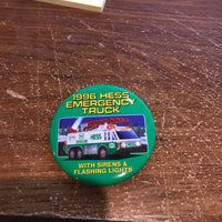 1996 Hess Emergency Truck Back Button - Aj Collectibles & More