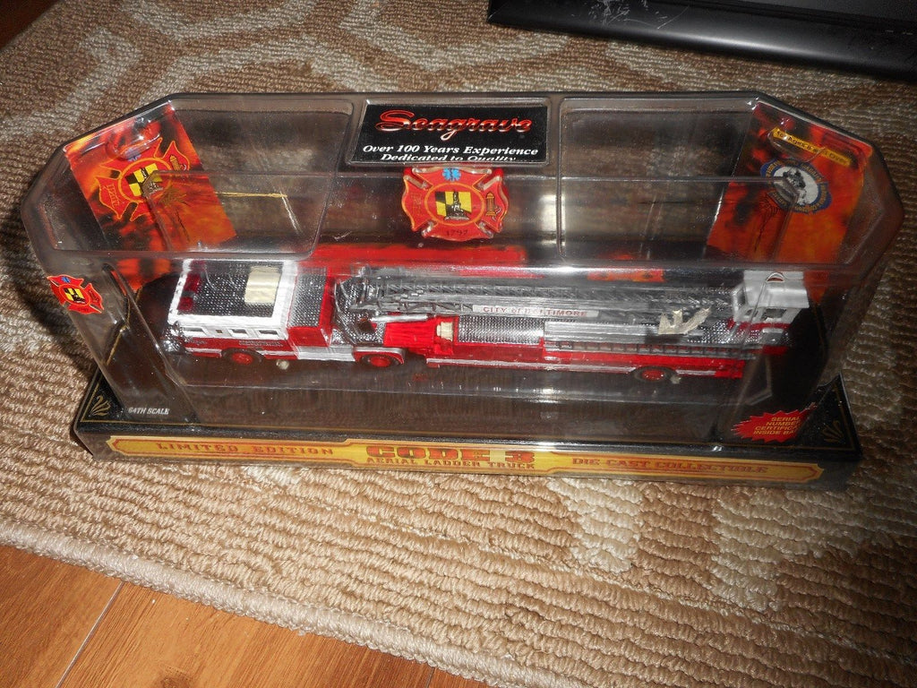Fire Truck City Baltimore Code 3 Limited Edition Die Cast Toy Seagrams Boxed - Aj Collectibles & More