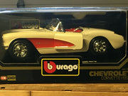 Burago 1957 White Chevrolet Corvette 1:18 Scale (NEW) - Aj Collectibles & More